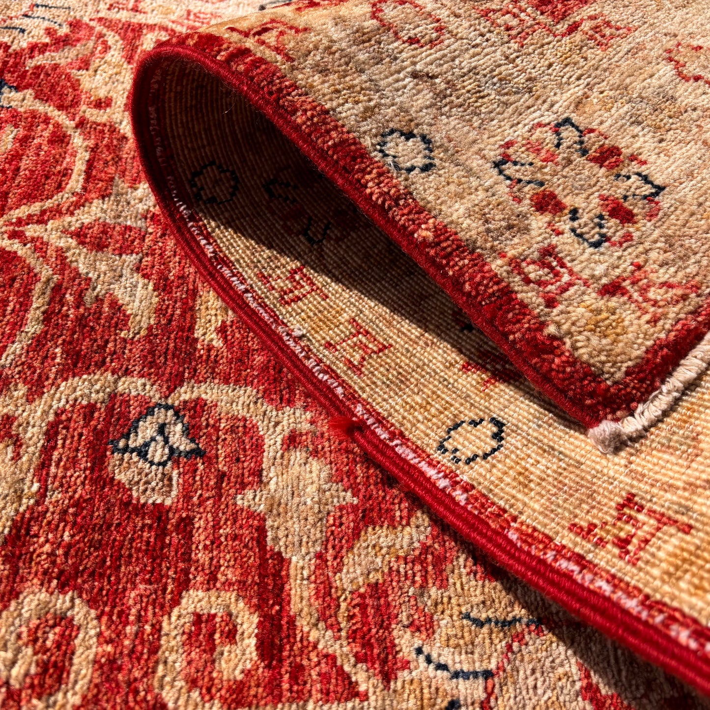 Folded section showing pile and wool texture