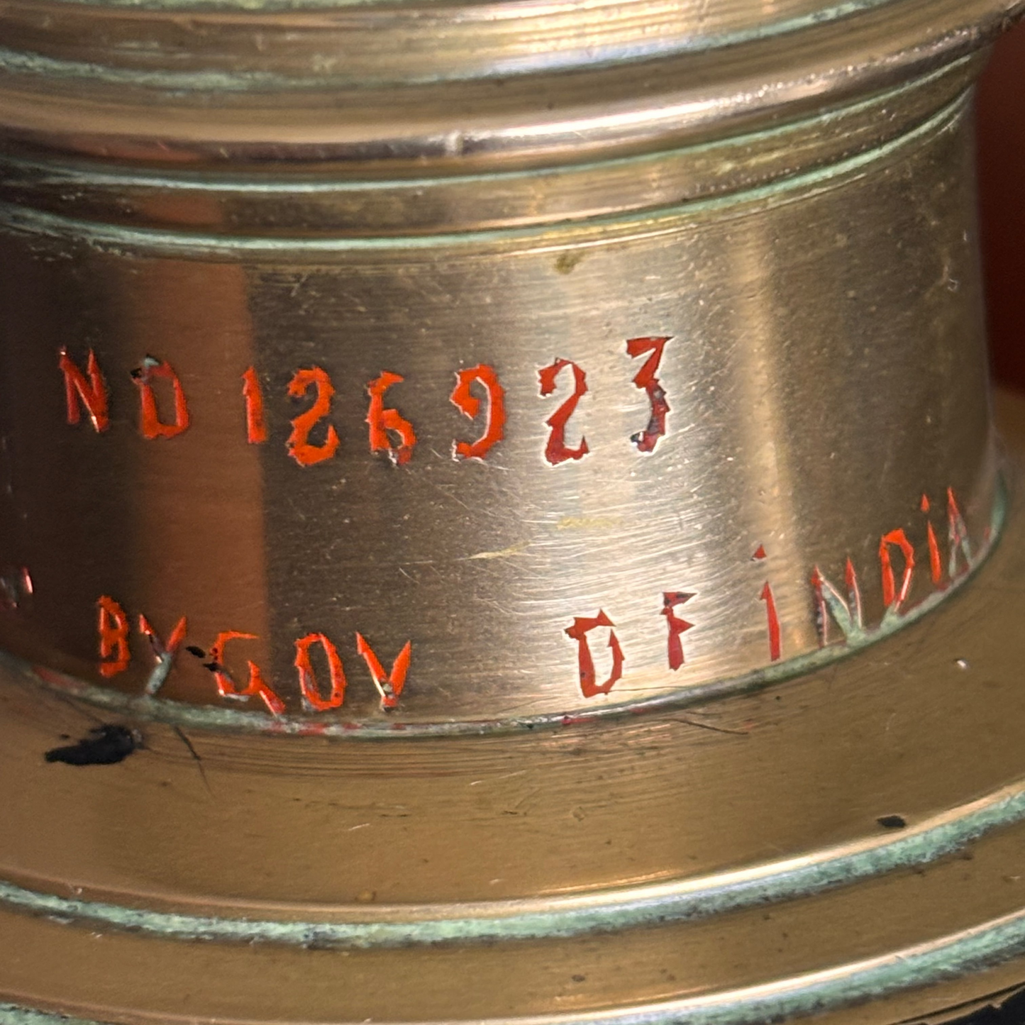 Patent mark and “Made in India” stamp detail
