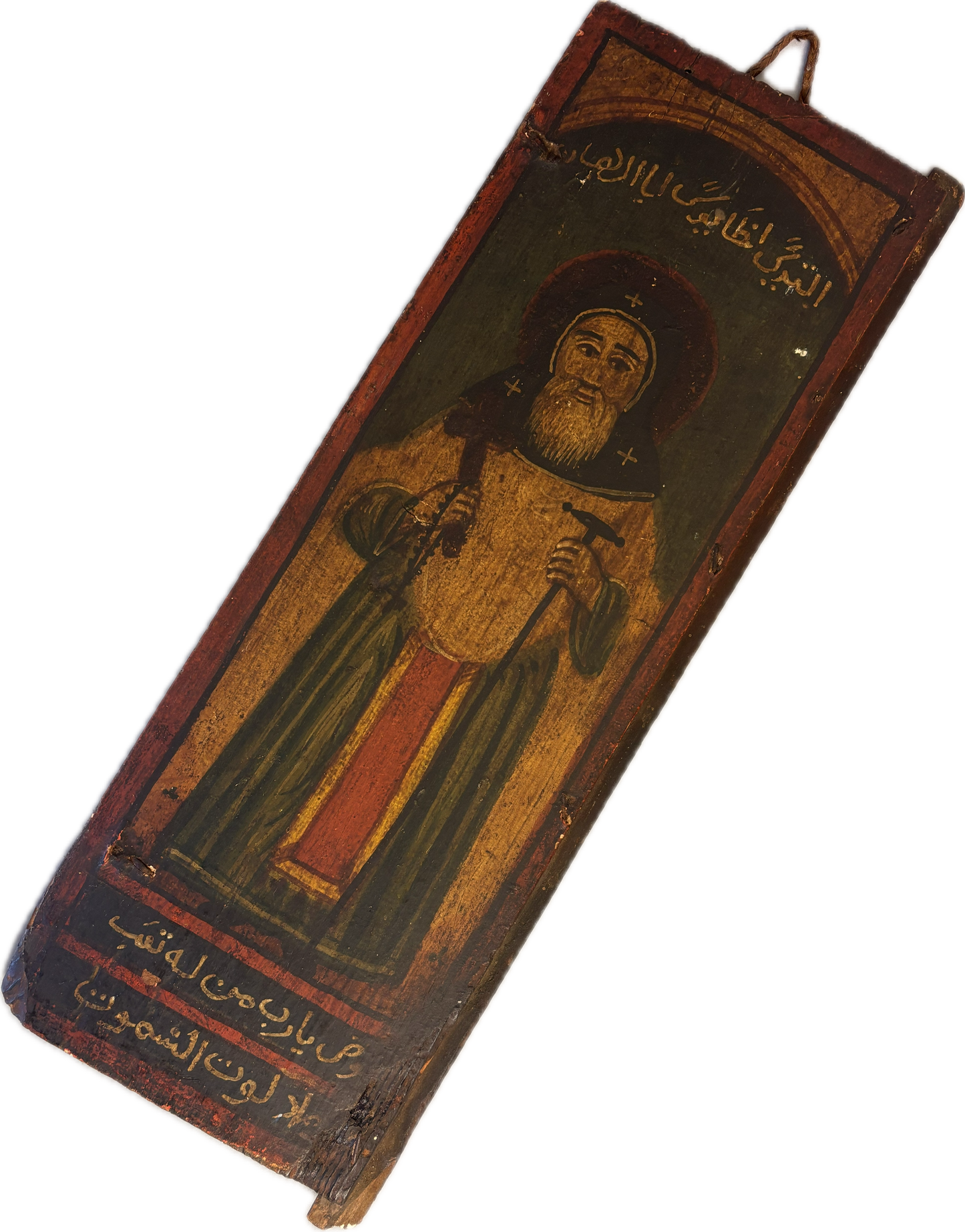 18th Century Ottoman Egyptian Coptic Christian Icon painted wooden panels