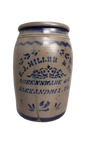 19th Century American Stoneware Advertising Jar 2 Gal. E. J. MILLER & CO. / ALEXANDRIA