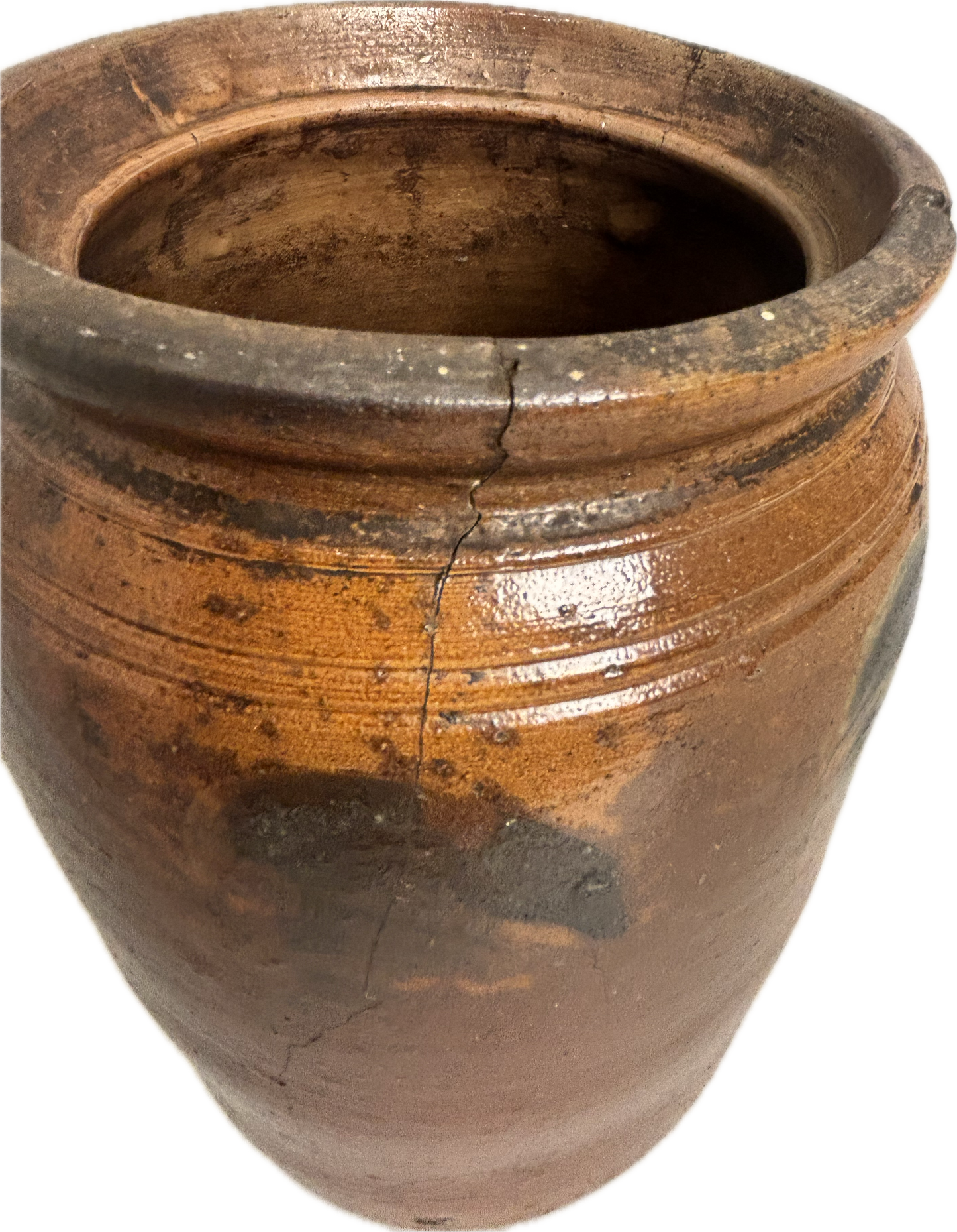 American Stoneware Crock on White Background