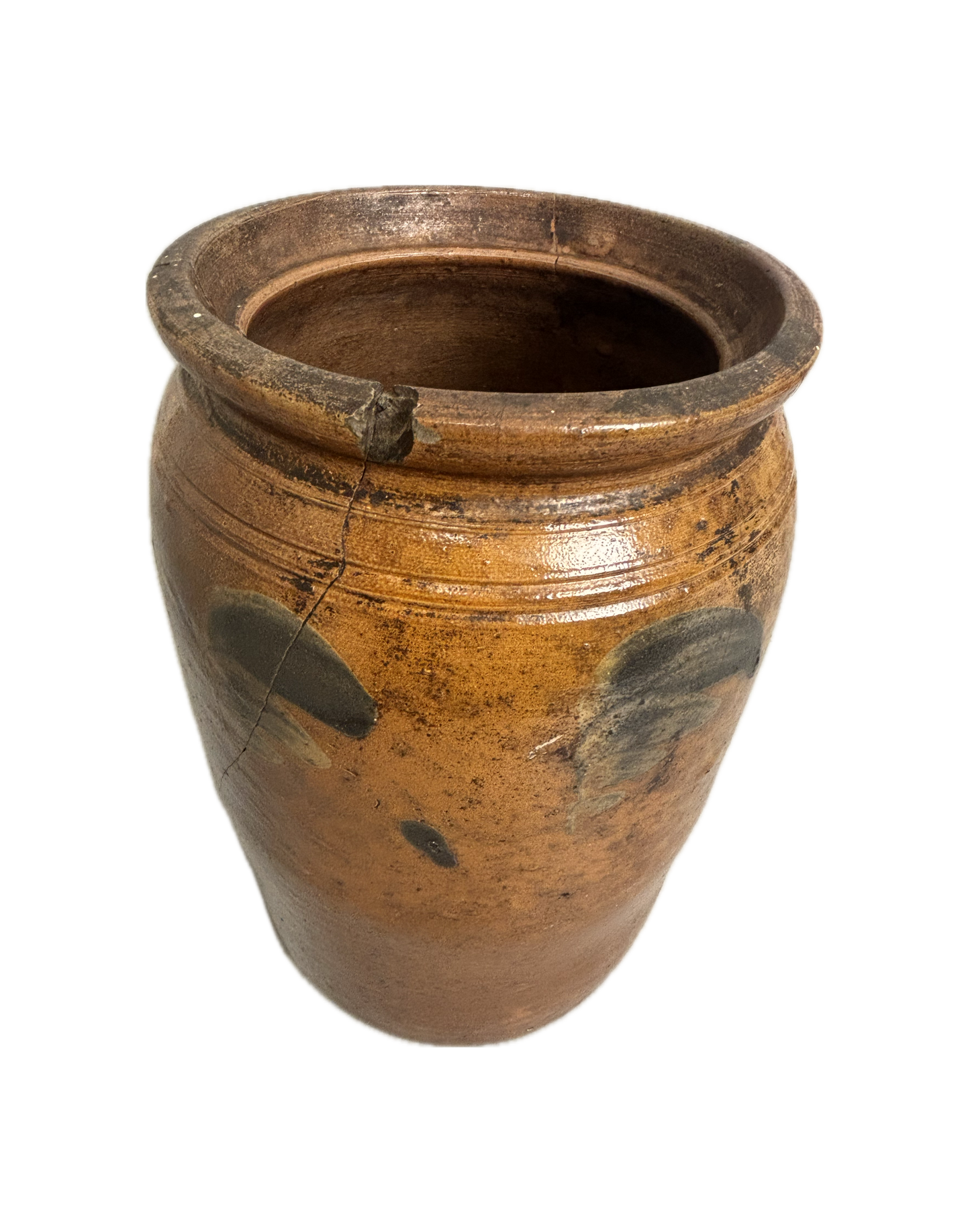American Stoneware Crock on White Background