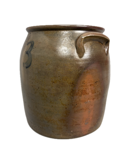 American Antique Stoneware Crock on White Background