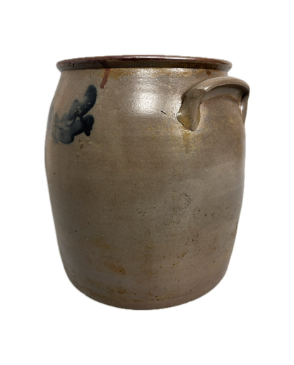 American Antique Stoneware Crock on White Background