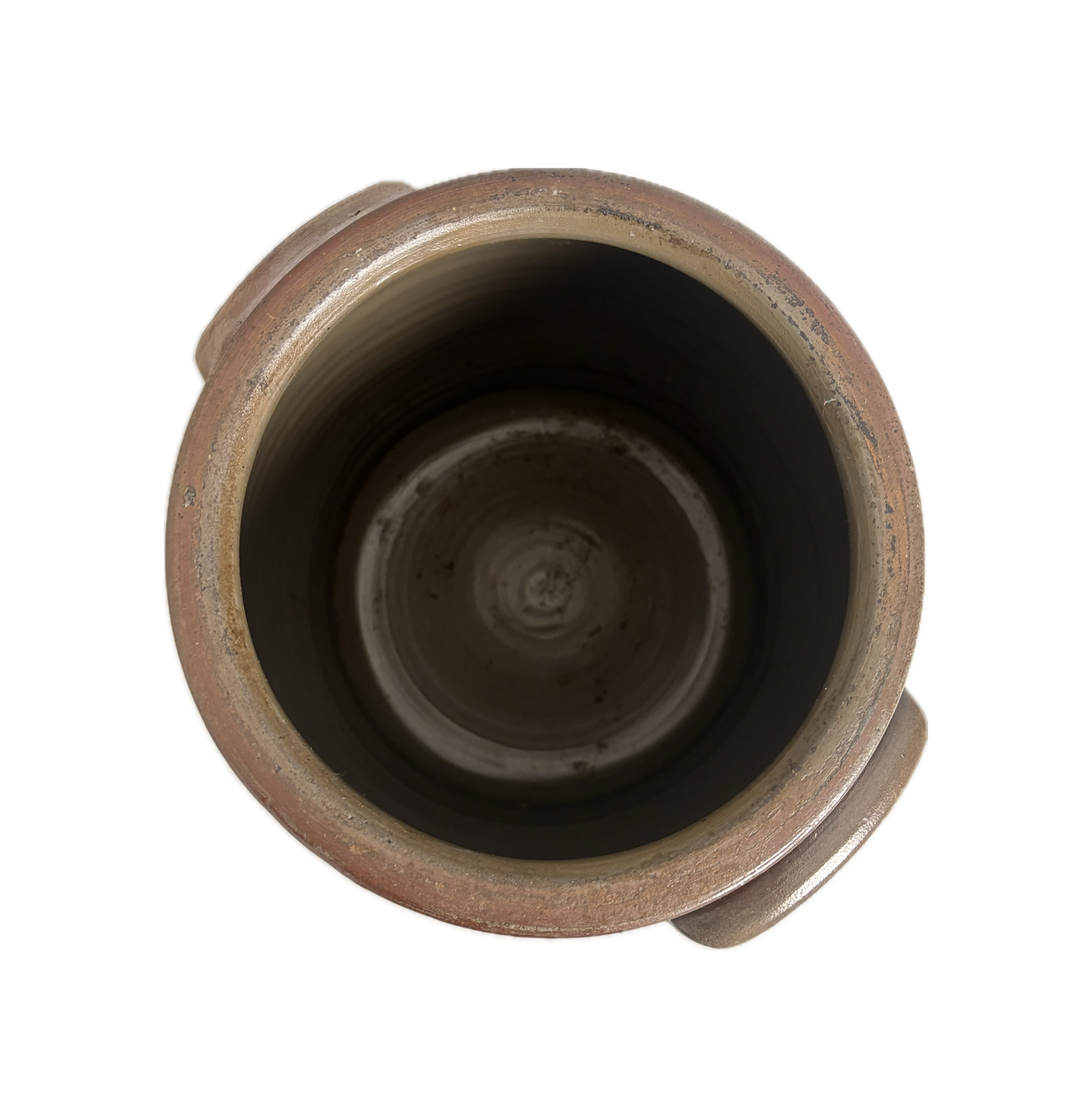 American Antique Stoneware Crock on White Background