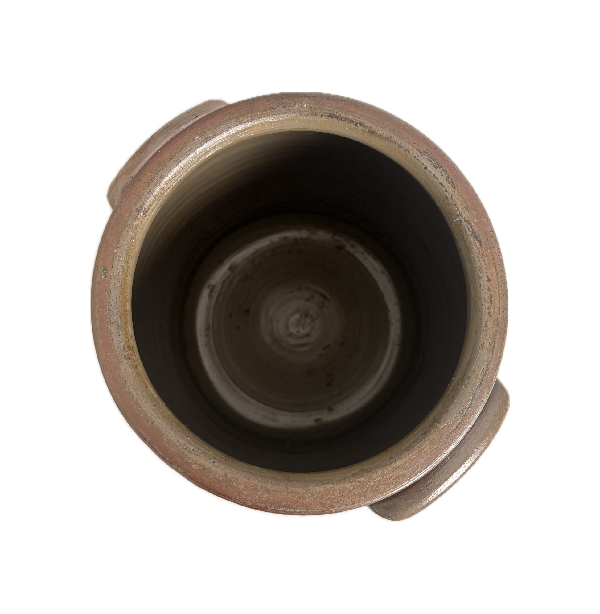 American Antique Stoneware Crock on White Background