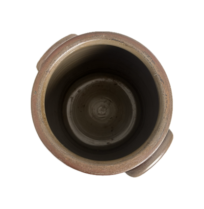 American Antique Stoneware Crock on White Background
