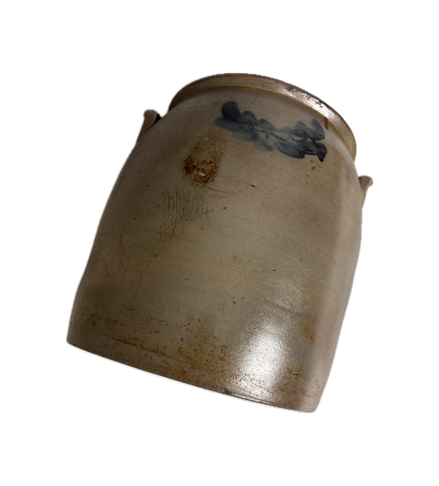 American Antique Stoneware Crock on White Background