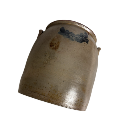 American Antique Stoneware Crock on White Background