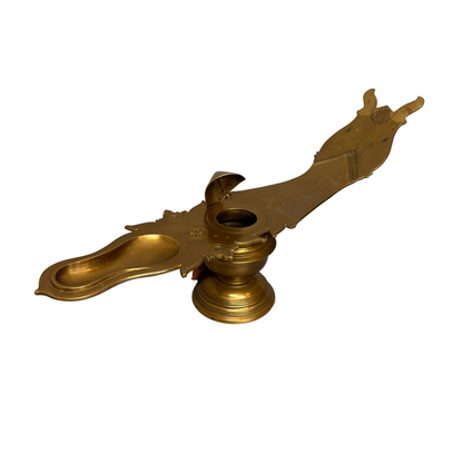 19th century Indian bronze Changalvetta ritual oil lamp, full view