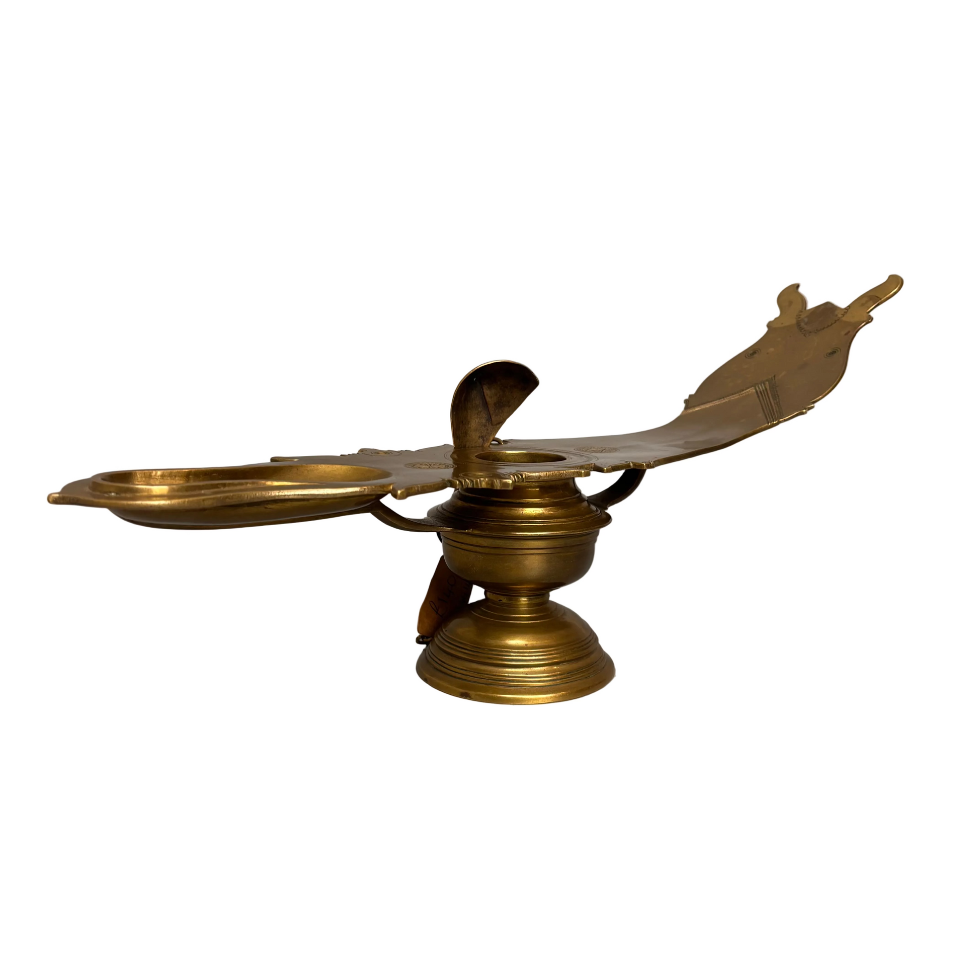 19th century Indian bronze Changalvetta ritual oil lamp, full view