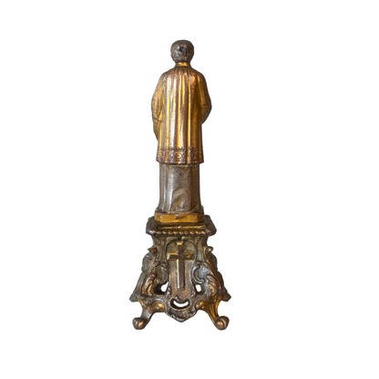 Blessed Louis-Marie Grignion de Montfort gilt brass figure dated 1888