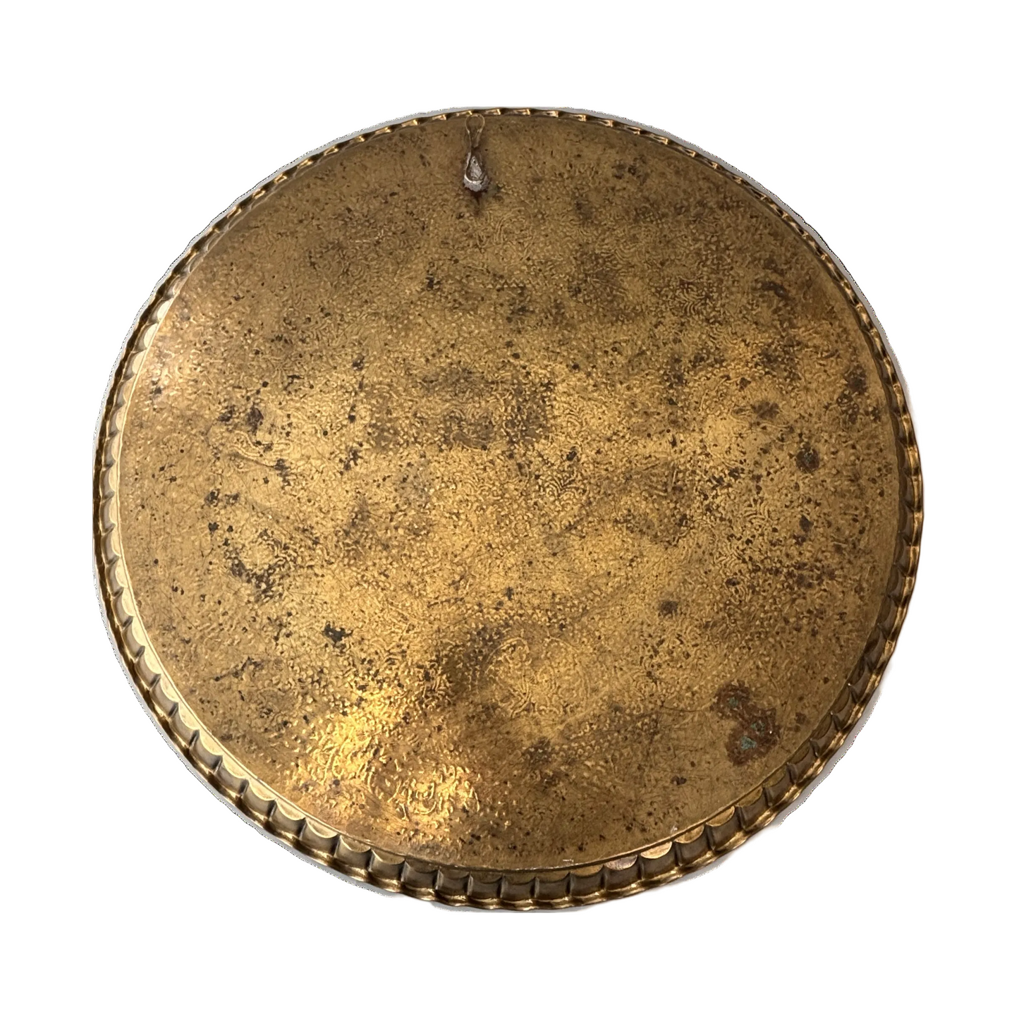 Large Persian Engraved Brass Tray Wall Charger 58cm Qajar Figural c.1900