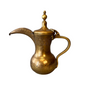 Early 20th century Arabic brass dallah coffee pot full profile view