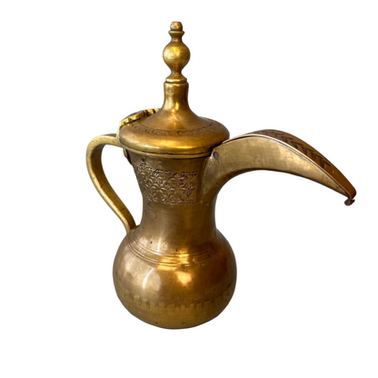 Arabic coffee pot with engraved cartouche maker’s mark “Ali”