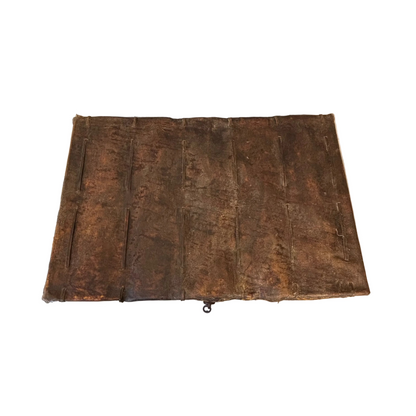 Top detail of antique South American petaca chest
