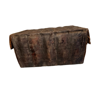 Reverse side detail of antique South American petaca chest