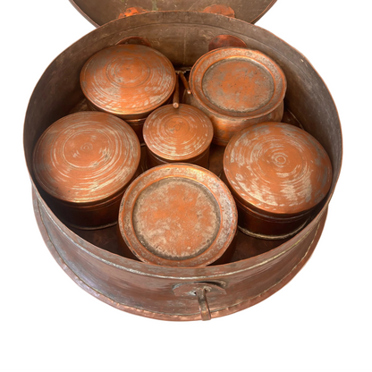 Grouped internal components within circular container