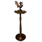 Antique brass oil lamp with hintha bird finial full view