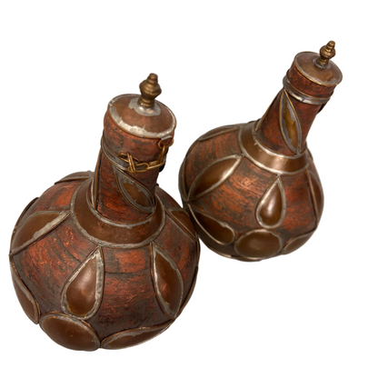 Angled top view showing neck and stopper detail Moroccan vessels