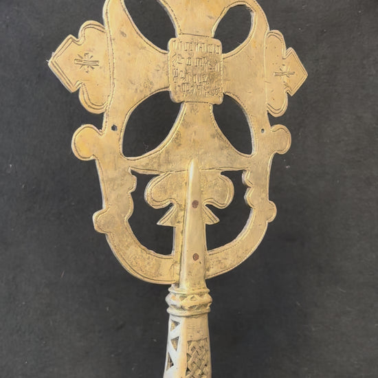 Sculptural 19th century Ethiopian Orthodox cross for interior display